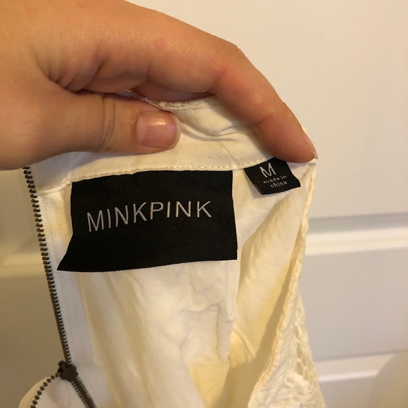 Mink Pink White Lace Mini Dress - Picture 2 of 3